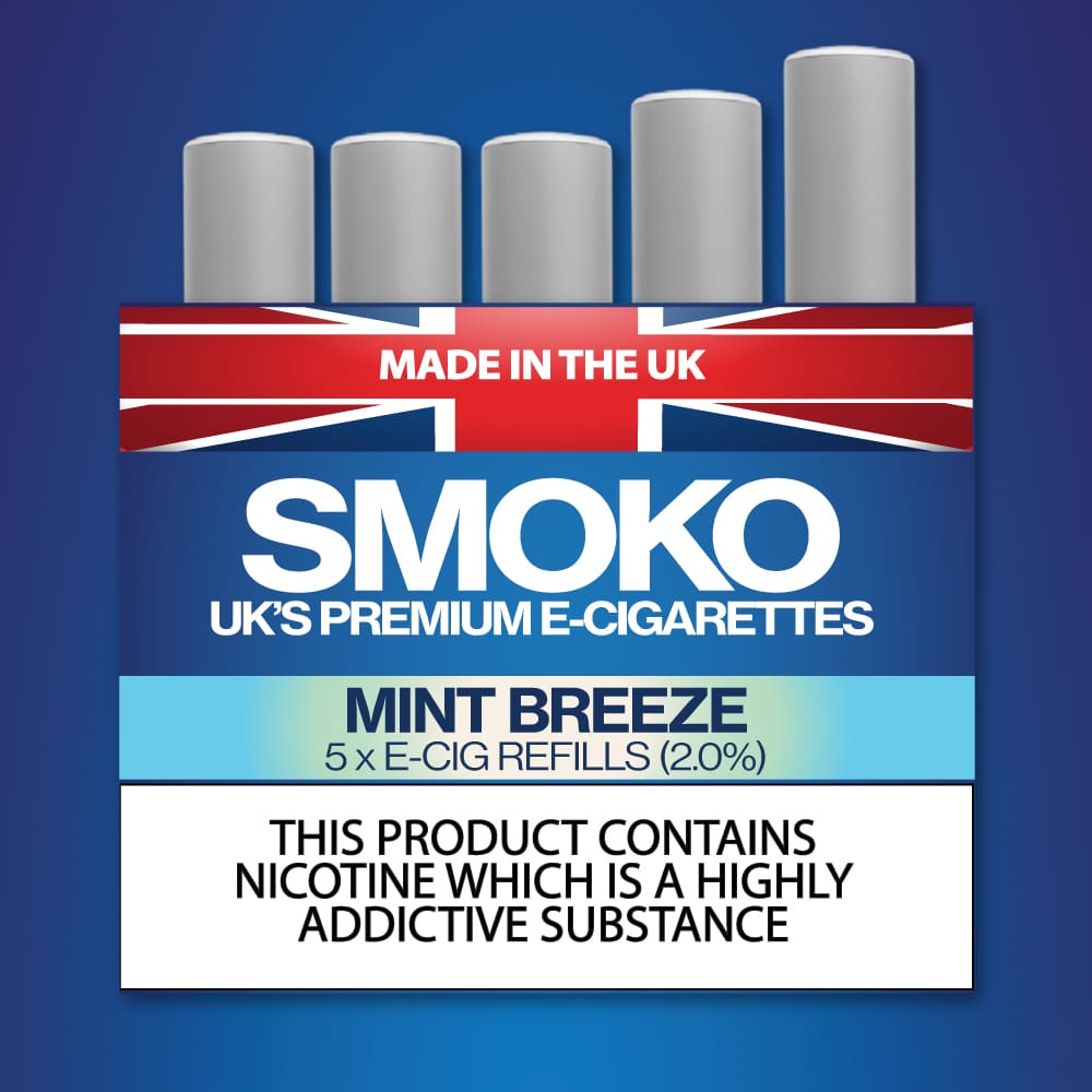 E-zigaretten Mit Geschmack Minzbrise Geschmack Zigarrenhnliche E-Zigaretten-Nachfllungen Made in the UK SMOKO E E-zigaretten Mit Geschmack Minzbrise Geschmack Zigarrenhnliche E-Zigaretten-Nachfllungen Made in the UK SMOKO E