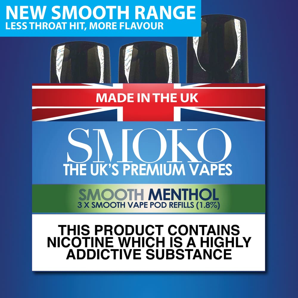 Menthol Cigarette Smooth VAPE POD Refills SMOKO Made in the UK