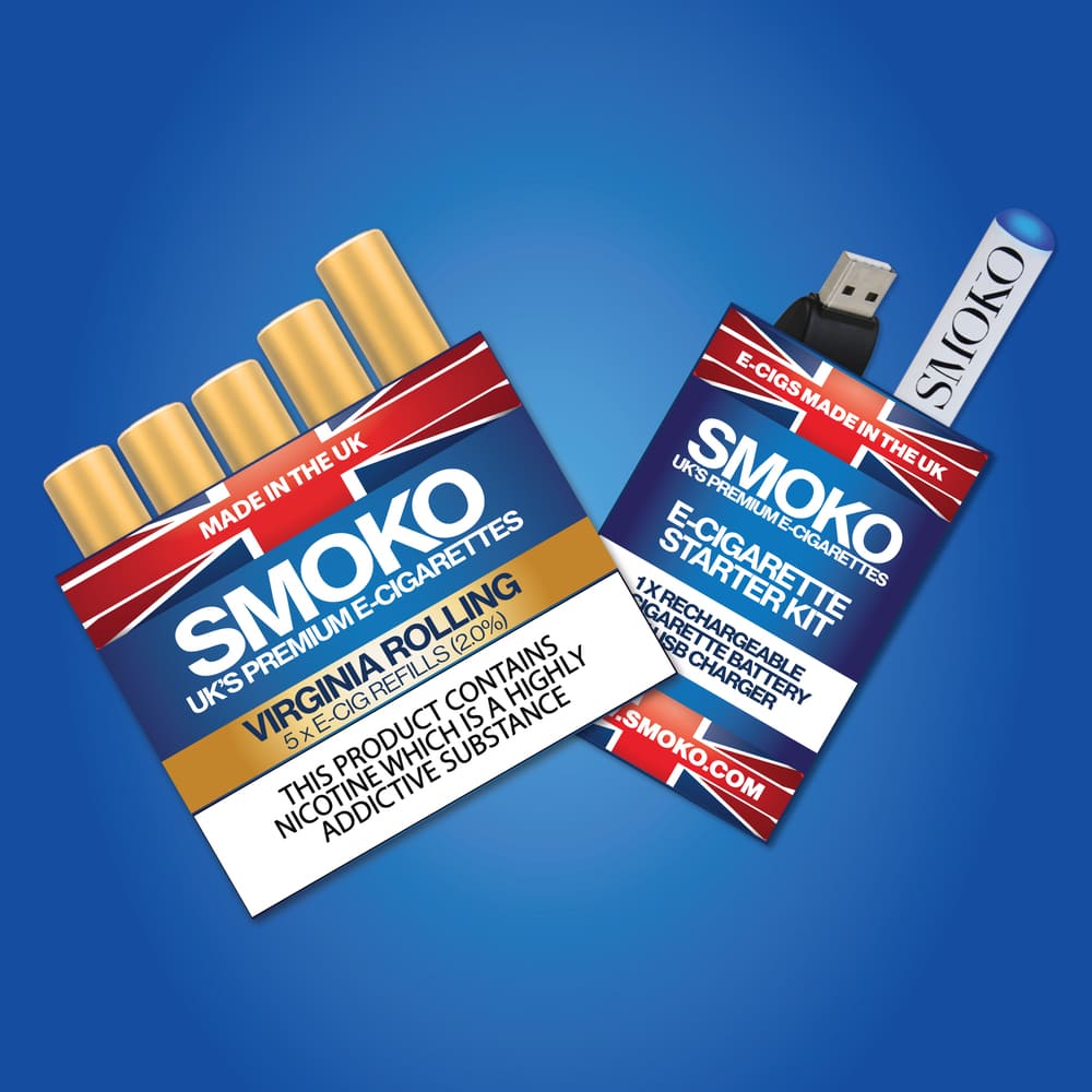 what e cigarette to buy Virginia Rolling E-Cig Starter Kit + 1 Pack Virginia Rolling 2.0% E-Ci – SMOKO E-Cigarettes + Vapes Vaporesso Armour G Series featured Color:Stainless Steel Calf Leather
