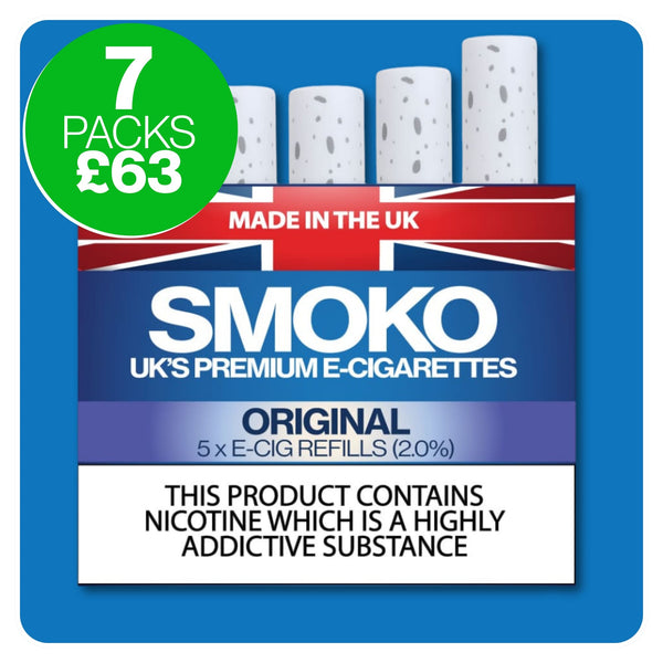 SMOKO E-Cigarettes - Weekly Deals - 7 Packs of cigalikes + Free UK Delivery