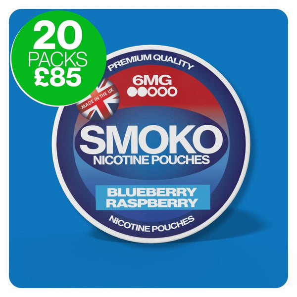 SMOKO Nicotine Pouches - Made in the UK - Weekly Deals 20 cans for £85 - FREE UK Delivery