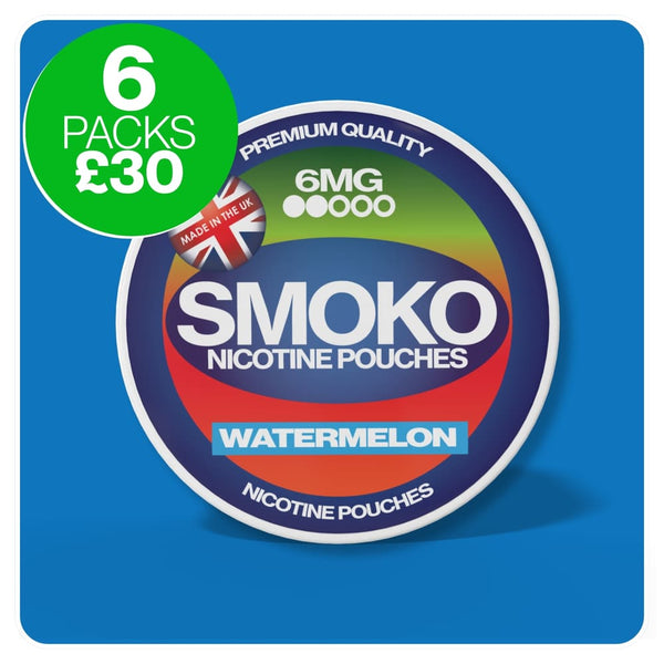 SMOKO Nicotine Pouches - Made in the UK - Weekly Deals 6 cans for £30 - FREE UK Delivery