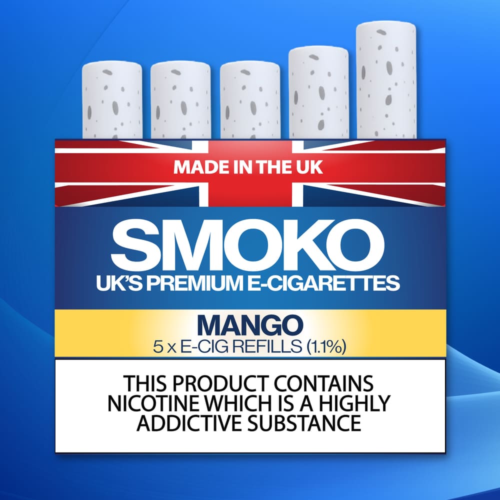 MANGO Flavour - E-Cigarette Refills - UK Made Cigalike Refills - SMOKO E-Cigarettes + Vapes