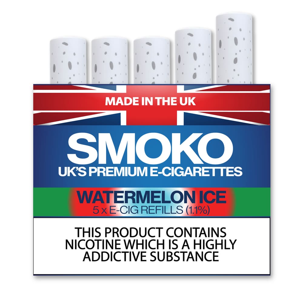 WATERMELON ICE Flavour - E-Cigarette Refills - UK Made Cigalike Refills - SMOKO E-Cigarettes + Vapes