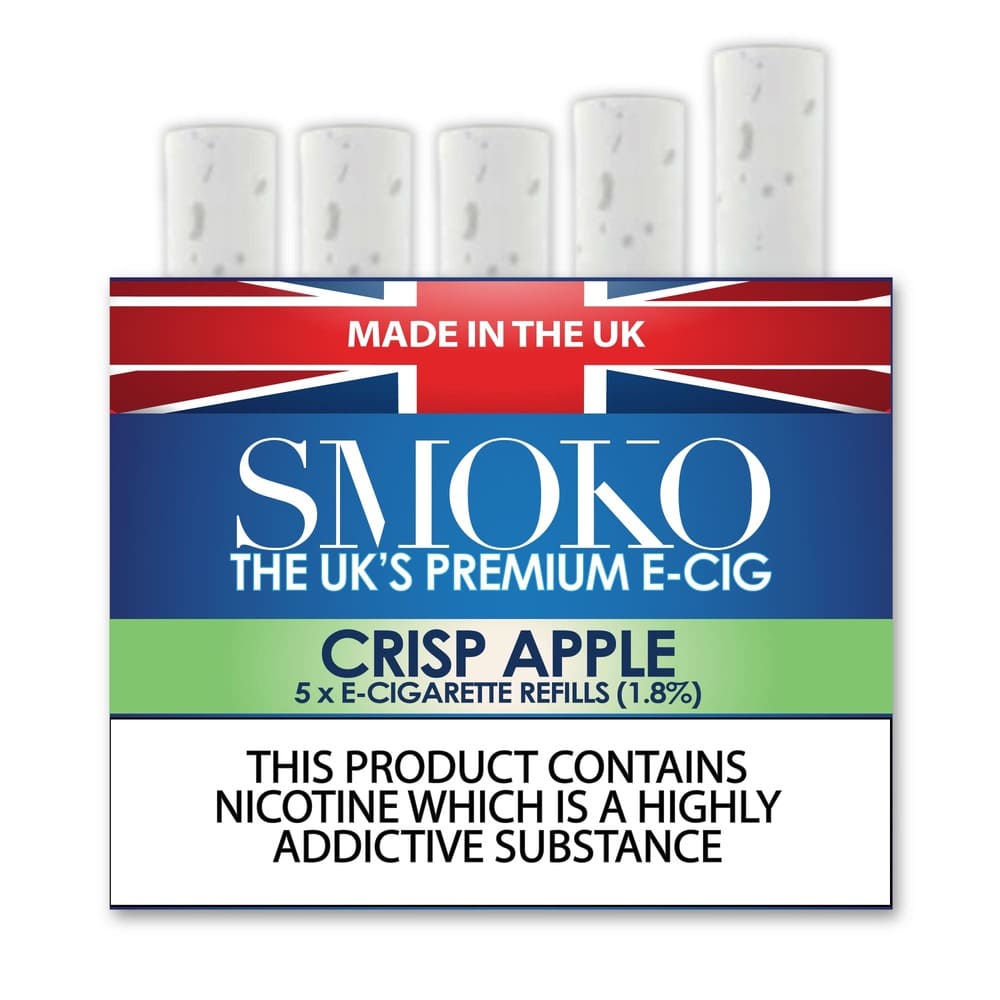 Apple Flavour E Cigarette Refills Cigalike Cartridges Made in the UK