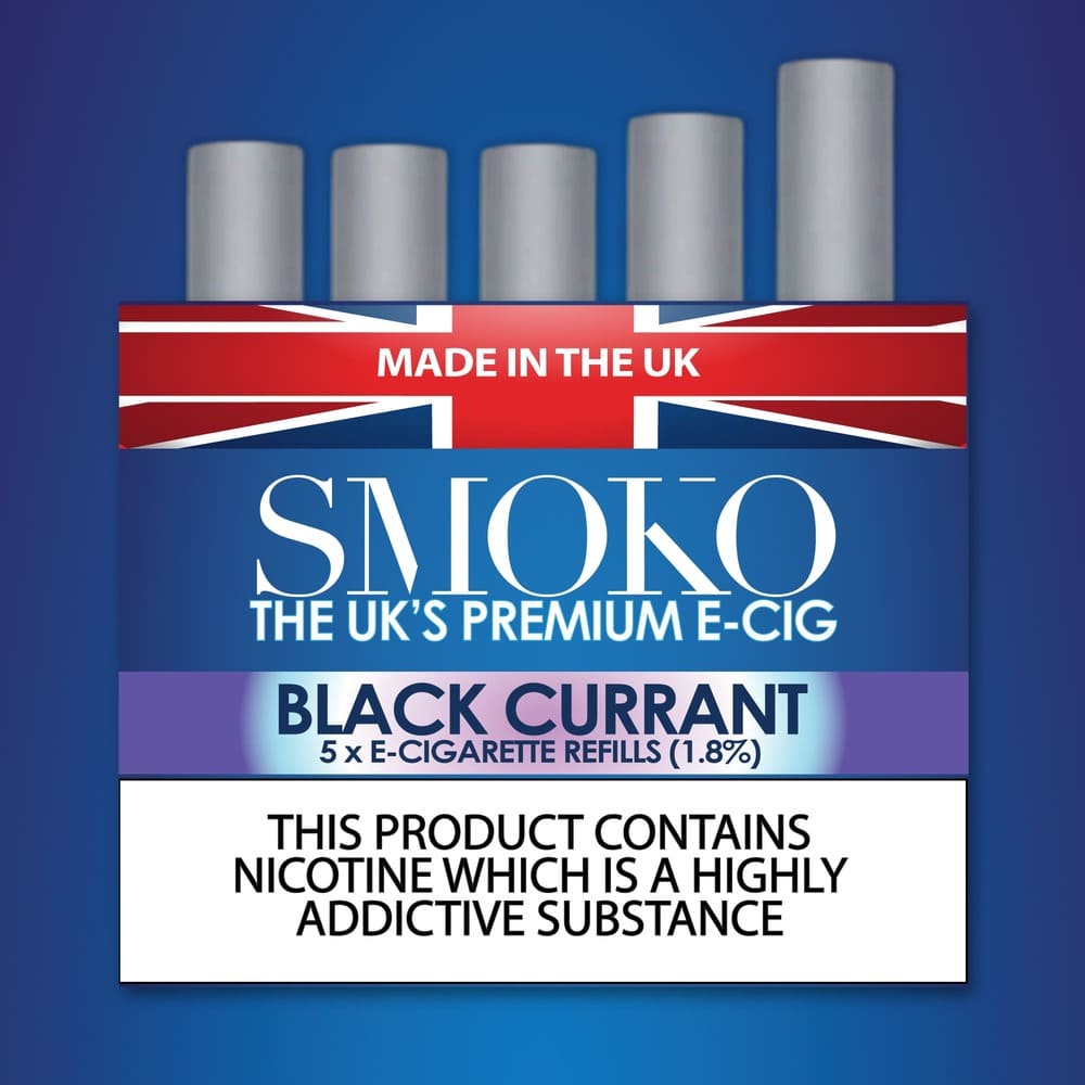 Black Currant Flavour - E-Cigarette Refills E-Cig Refill SMOKO Strength: 1.8%