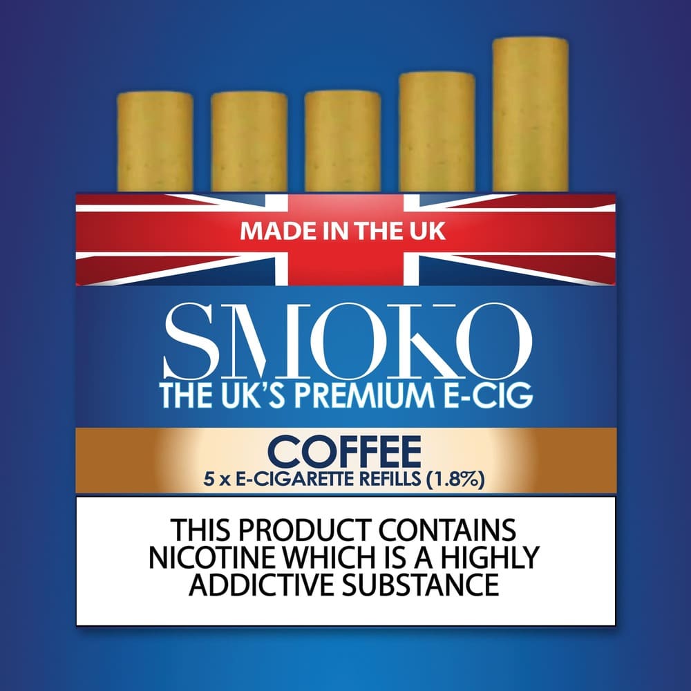 SMOKO Recargas de cigarrillos electrónicos con sabor a café Fuerza de recarga de cigarrillos electrónicos: 1.8%