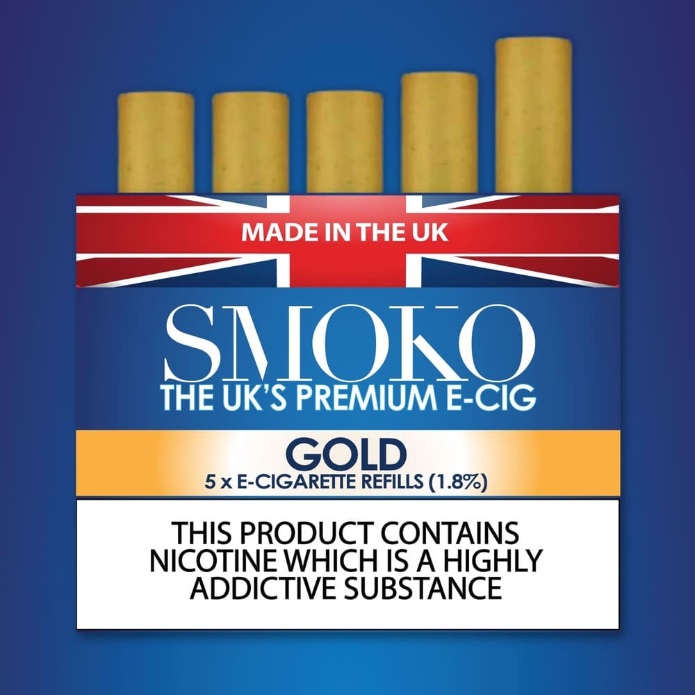 Saveur de cigarette électronique à saveur de tabac doré SMOKO Force de recharge E-Cig : 1.8 %