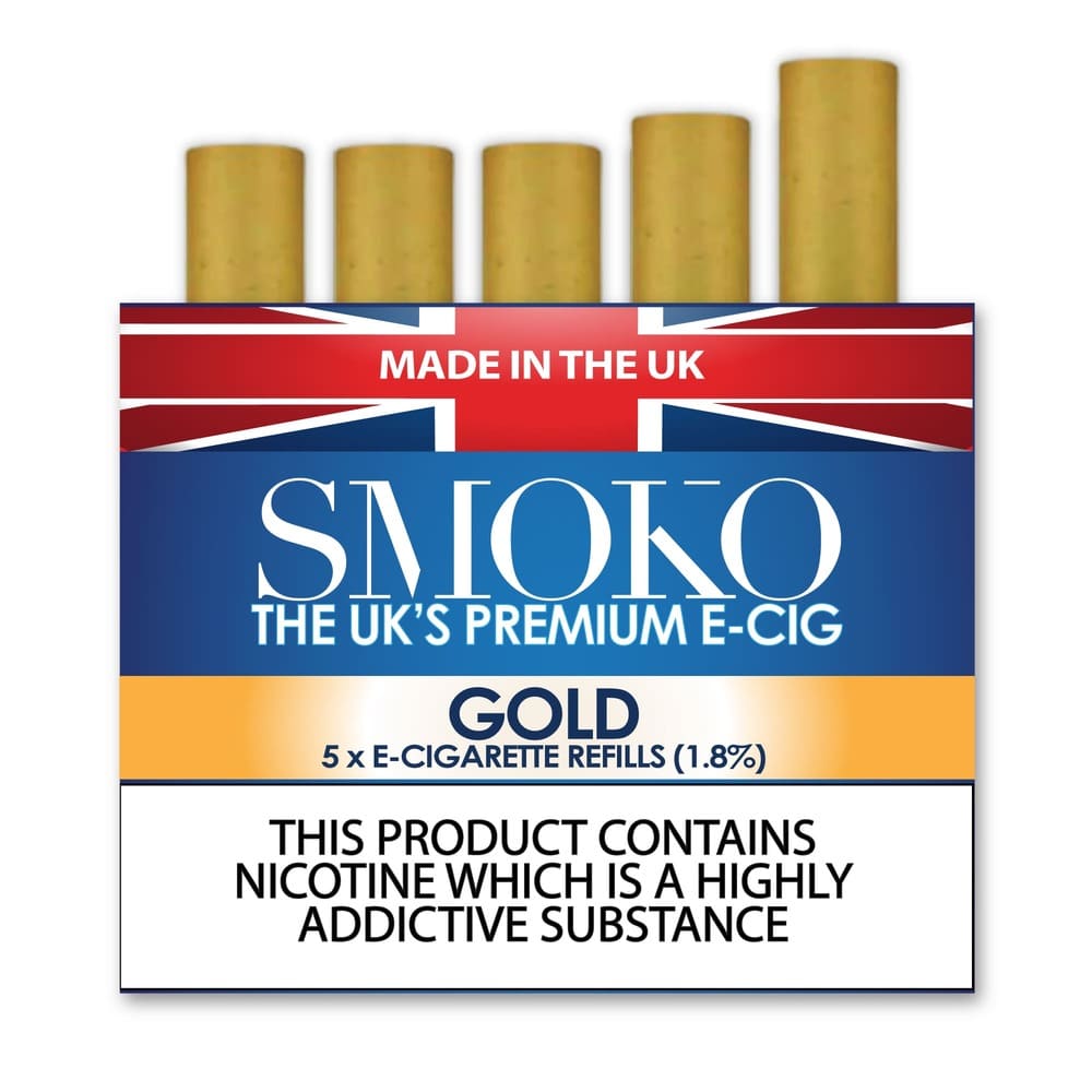 E-cigareta s příchutí Gold Tobacco Flavor SMOKO Síla náplně E-Cig: 1.8 %