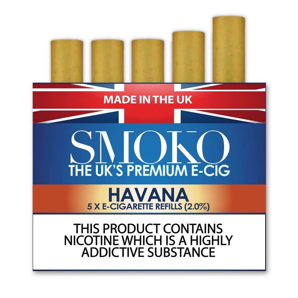 Havana Flavour E-Cigarette Refills SMOKO E-Cig Refill Strength: 2.0%