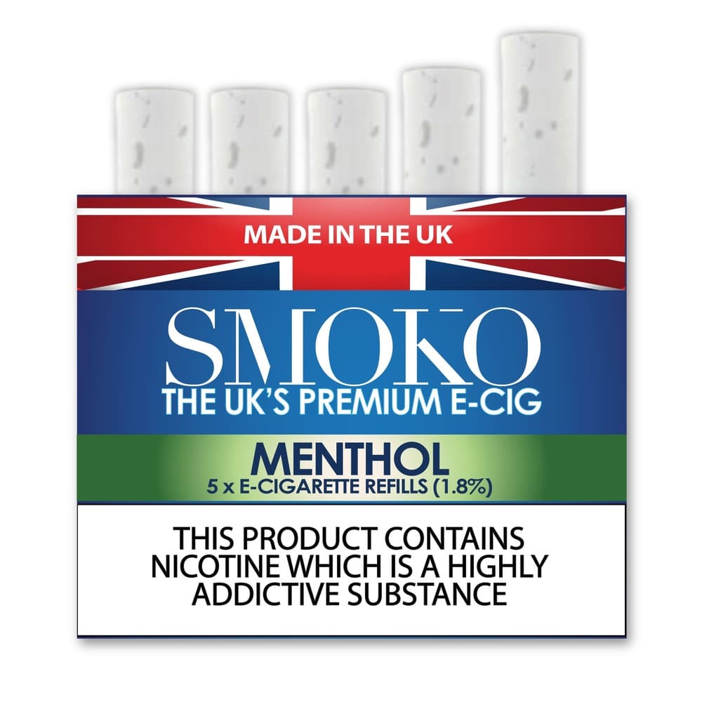 Menthol Tobacco Flavour E Cigarette Refills Made in the UK