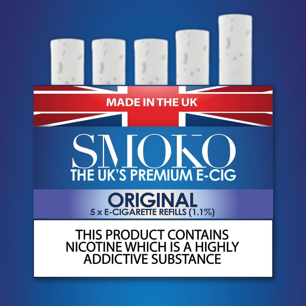 Original tobakkssmak e-sigarettpåfyll SMOKO E-Cig Refill Styrke: 1.1 %