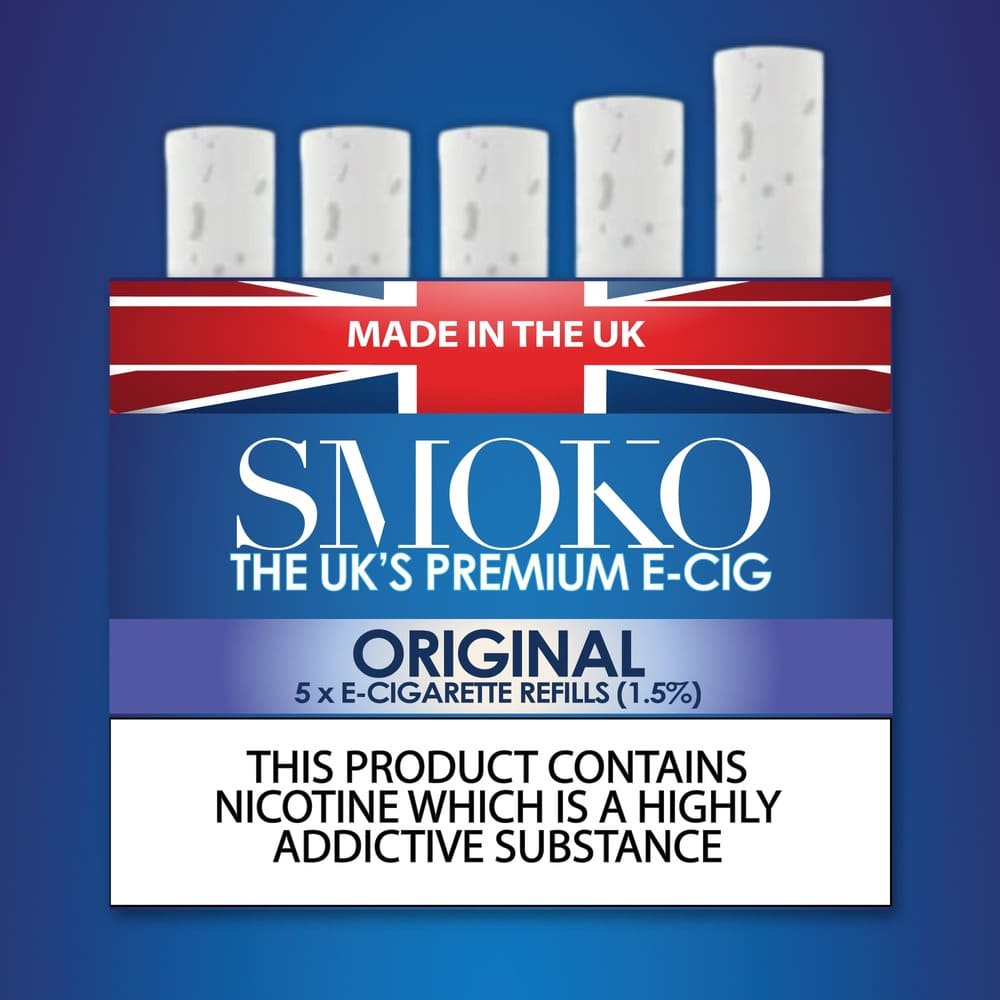Original tobakkssmak e-sigarettpåfyll SMOKO E-Cig Refill Styrke: 1.5 %
