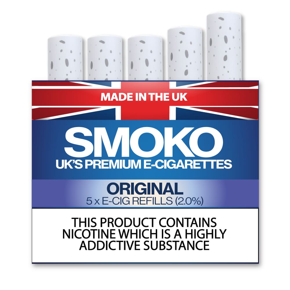 Original Tobacco flavour 2.0% E - Cigarette Refills - Made in the UK E-Cigs Cigalikes