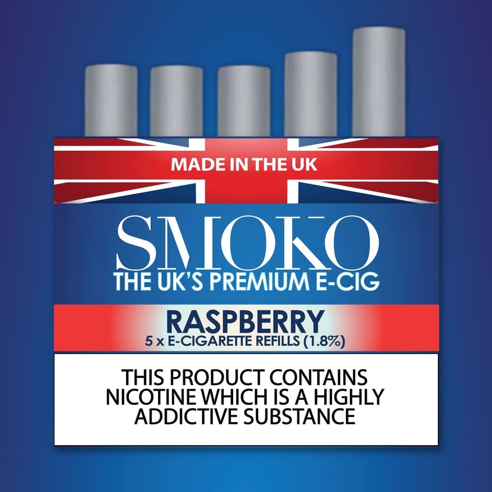 Raspberry Flavour E-Cigarette Refills SMOKO E-Cig Refill Strength: 1.8%