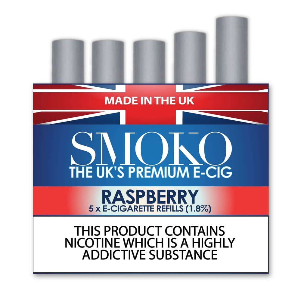 Raspberry Flavour E-Cigarette Refills SMOKO E-Cig Refill Strength: 1.8%