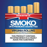 Saveur Virginia Rolling - Recharges E-Cigarette SMOKO SMOKO E Cigarettes Saveur Virginia Rolling - Recharges E-Cigarette SMOKO SMOKO E Cigarettes