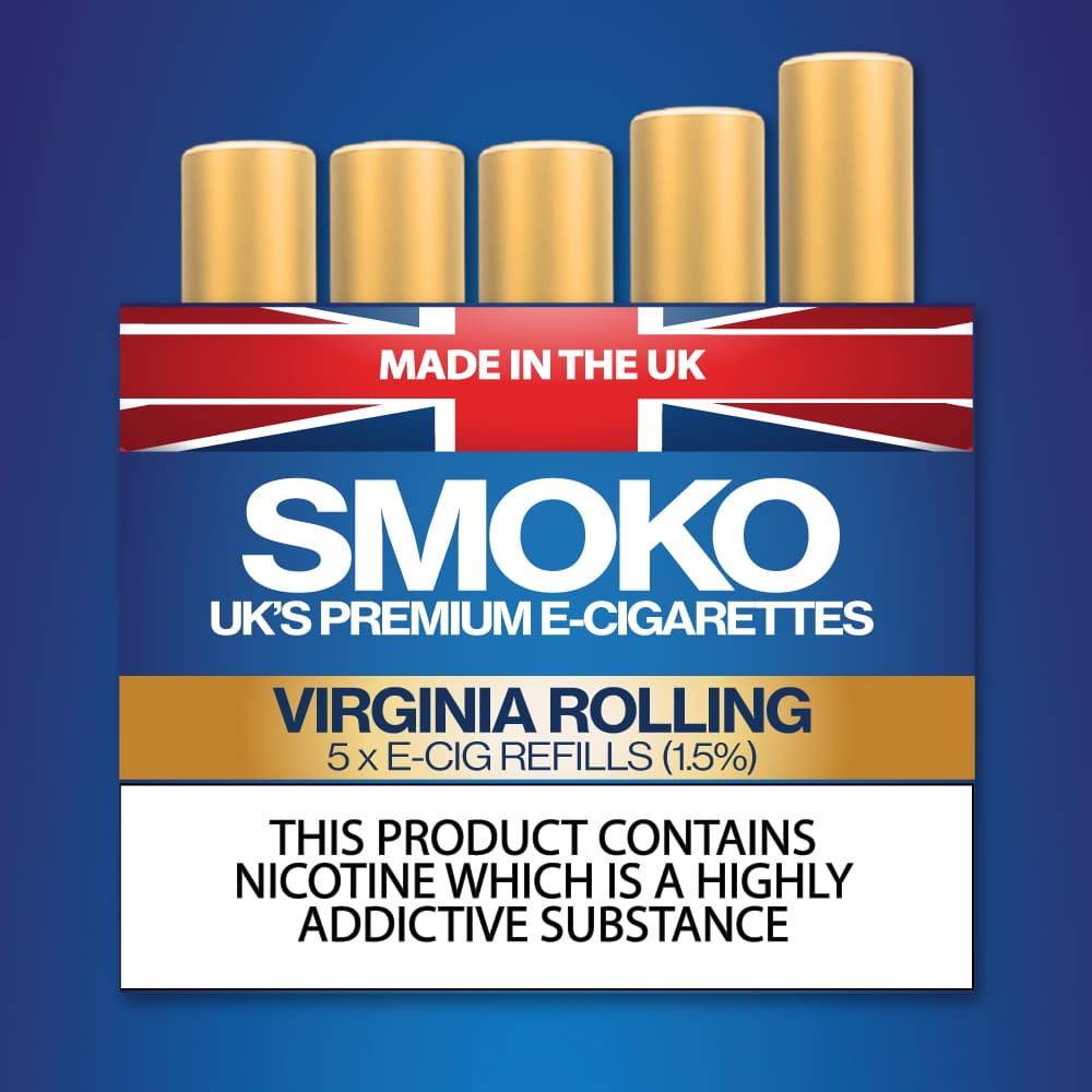 Virginia Rolling Flavour - E - Cigarette Refills - Made in the UK E-Cigs Cigalike