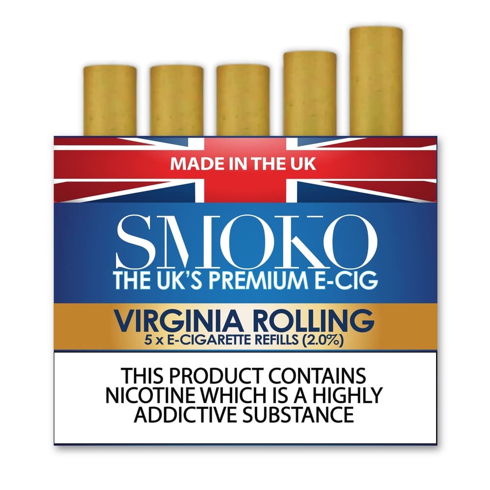 Virginia Rolling Tobacco Flavour E Cigarette Refills Made in the UK