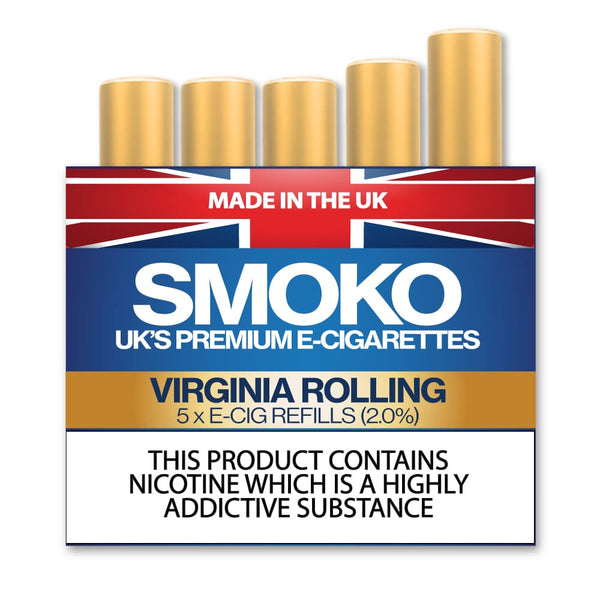 Virginia Rolling Flavour - E - Cigarette Refills - Made in the UK E-Cigs Cigalike