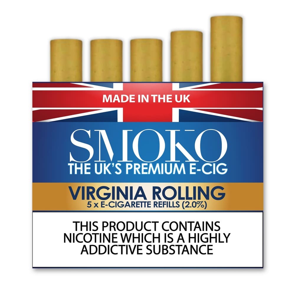 Virginia Rolling Tobacco Flavour E-Zigaretten-Nachfüllpackungen SMOKO E-Zigaretten-Nachfüllstärke: 2.0 %