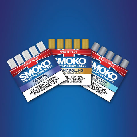 SMOKO E-Cigarettes come in a range of 13 amazing flavours and are all Made in the UK