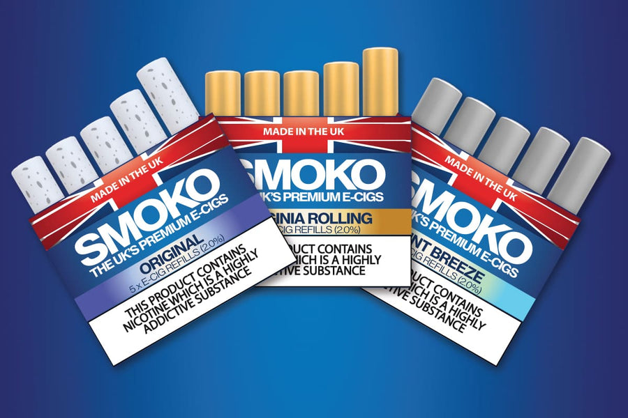 SMOKO E-Cigarettes come in a range of 13 amazing flavours and are all Made in the UK