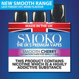 CHERRY - SMOOTH VAPE POD REFILLS - SMOKO E Cigarettes