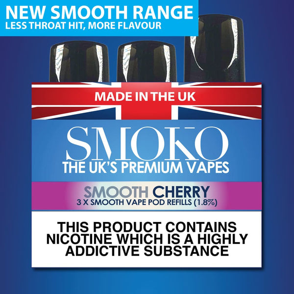 CHERRY - SMOOTH VAPE POD REFILLS - SMOKO E Cigarettes