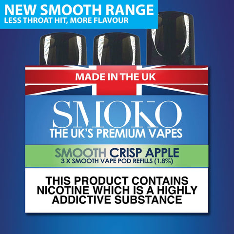 CRISP APPLE - SMOOTH VAPE POD REFILLS - SMOKO E Cigarettes