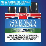 MENTHOL - SMOOTH VAPE POD REFILLS - SMOKO E Cigarettes