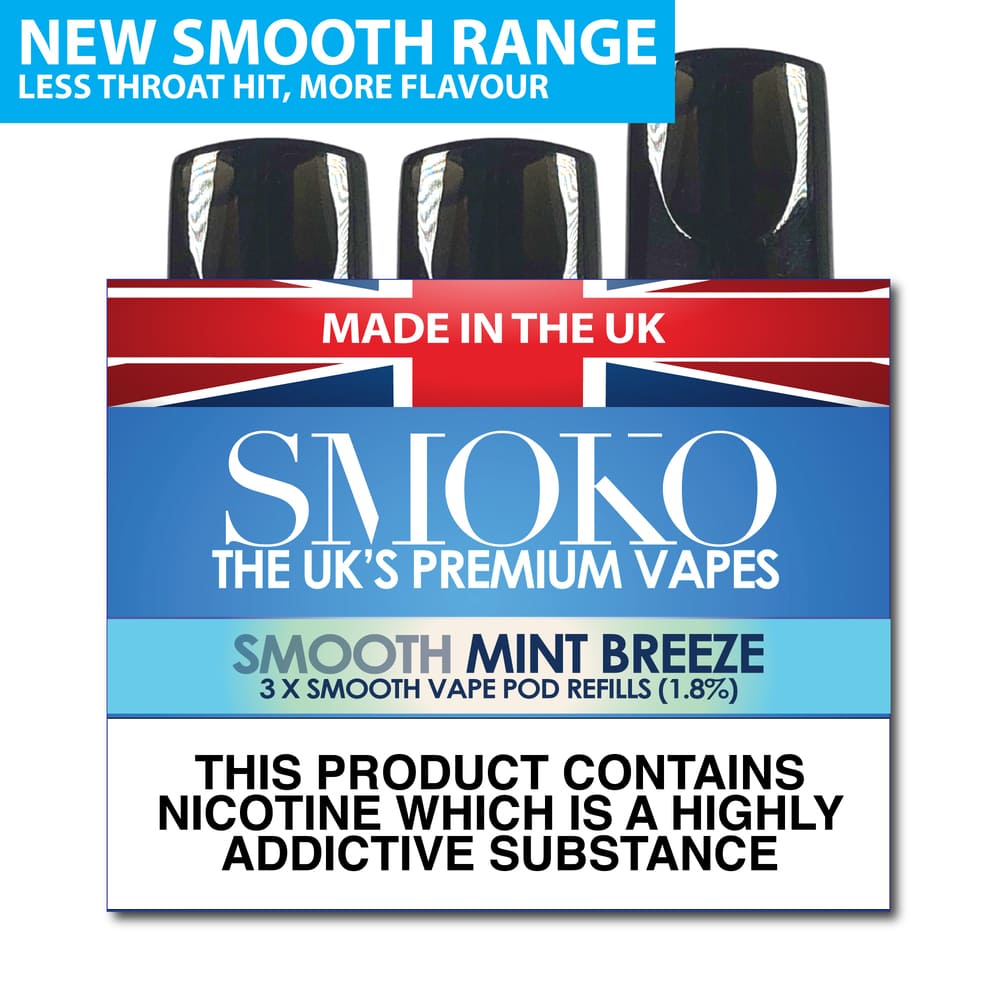 MINT BREEZE - SMOOTH VAPE POD REFILLS - SMOKO E Cigarettes