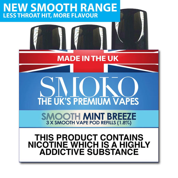 MINT BREEZE - SMOOTH VAPE POD REFILLS - SMOKO E Cigarettes