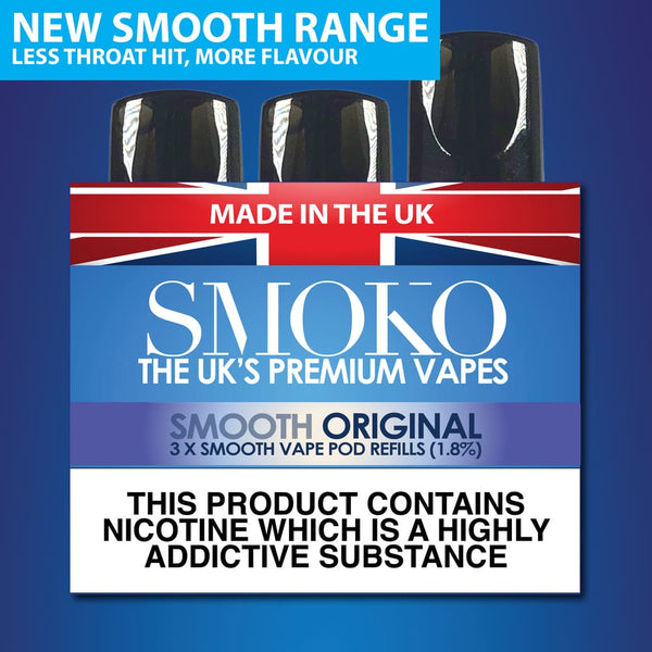ORIGINAL TOBACCO - SMOOTH VAPE POD REFILLS - SMOKO E Cigarettes