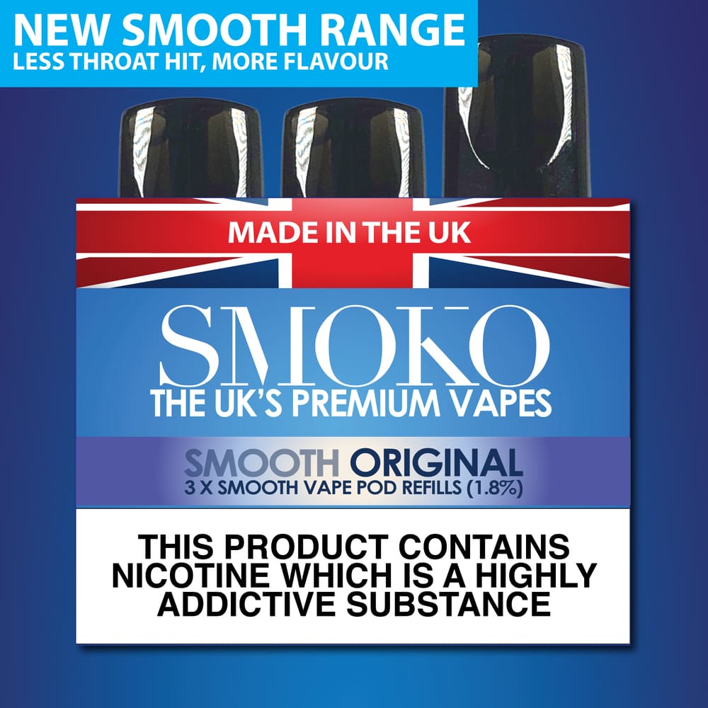 Originele Tabak Smooth Vape Pod Navullingen SMOKO Made in the UK SMOKO E Cigarettes Originele Tabak Smooth Vape Pod Navullingen SMOKO Made in the UK SMOKO E Cigarettes