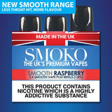 RASPBERRY - SMOOTH VAPE POD REFILLS - SMOKO E Cigarettes