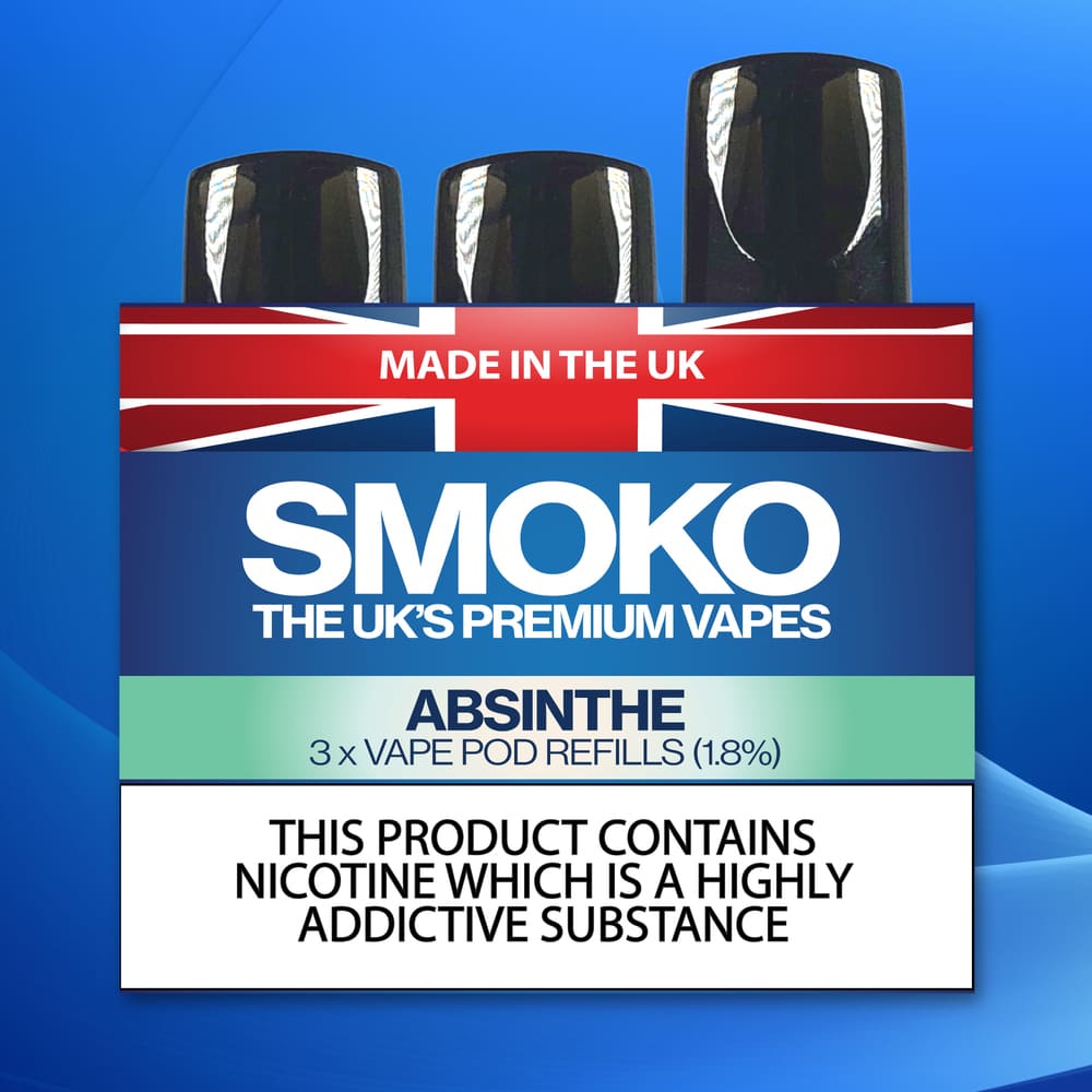 ABSINTHE VAPE POD REFILLS UK MADE VAPE REFILLS