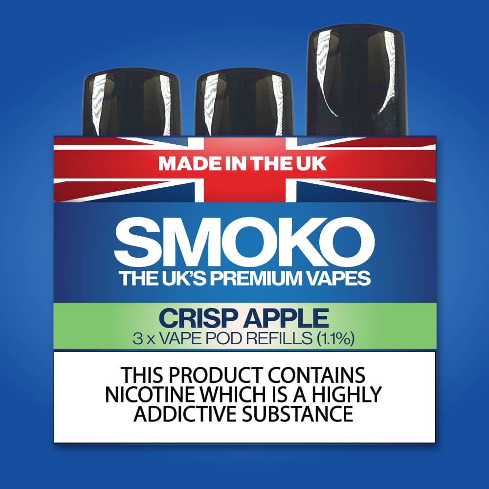 CRISP APPLE - VAPE POD REFILLS - SMOKO E Cigarettes