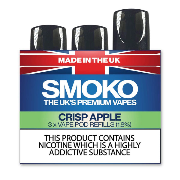 CRISP APPLE - VAPE POD REFILLS - SMOKO E Cigarettes