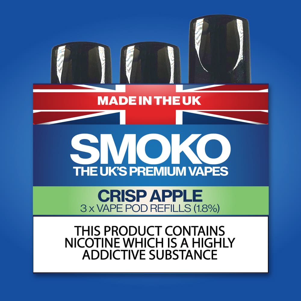 CRISP APPLE - VAPE POD REFILLS - SMOKO E Cigarettes