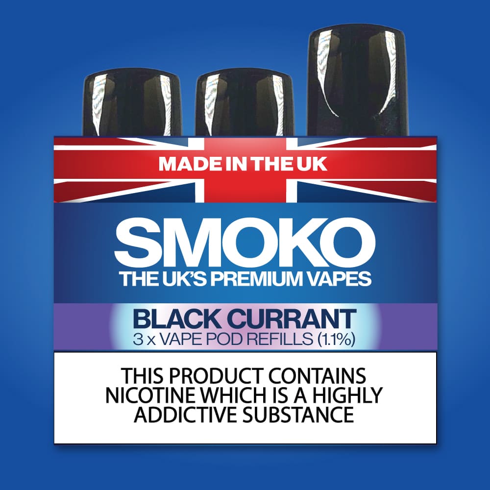 BLACK CURRANT - VAPE POD REFILLS - SMOKO E Cigarettes
