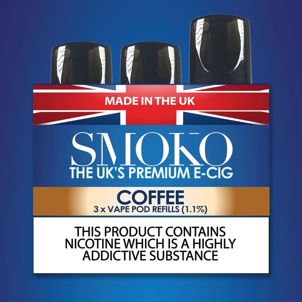SMOKO COFFEE FLAVOUR VAPE POD REFILLS VAPE POD REFILLS Strength: 1.1%