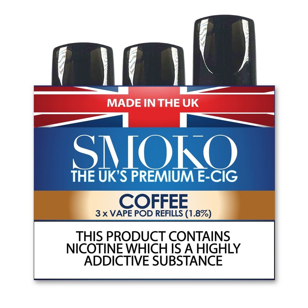 SMOKO COFFEE FLAVOUR VAPE POD REFILLS VAPE POD REFILLS Strength: 1.8%