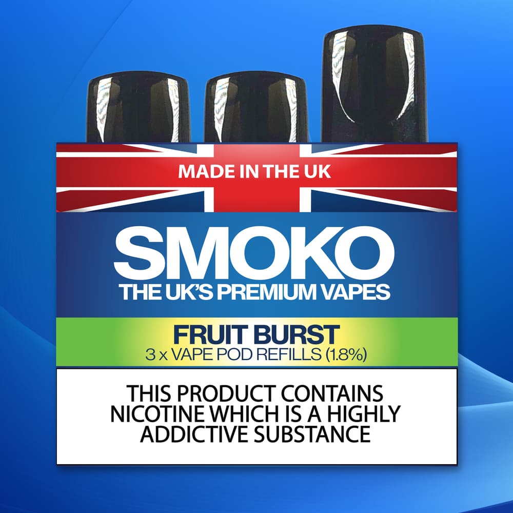 FRUIT BURST VAPE POD REFILLS UK MADE VAPE REFILLS