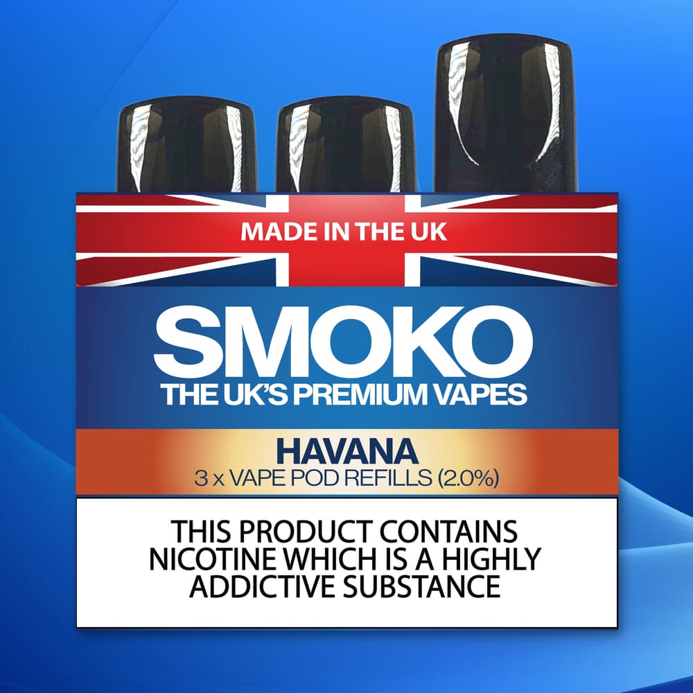HAVANA CIGAR VAPE POD REFILLS UK MADE VAPE REFILLS