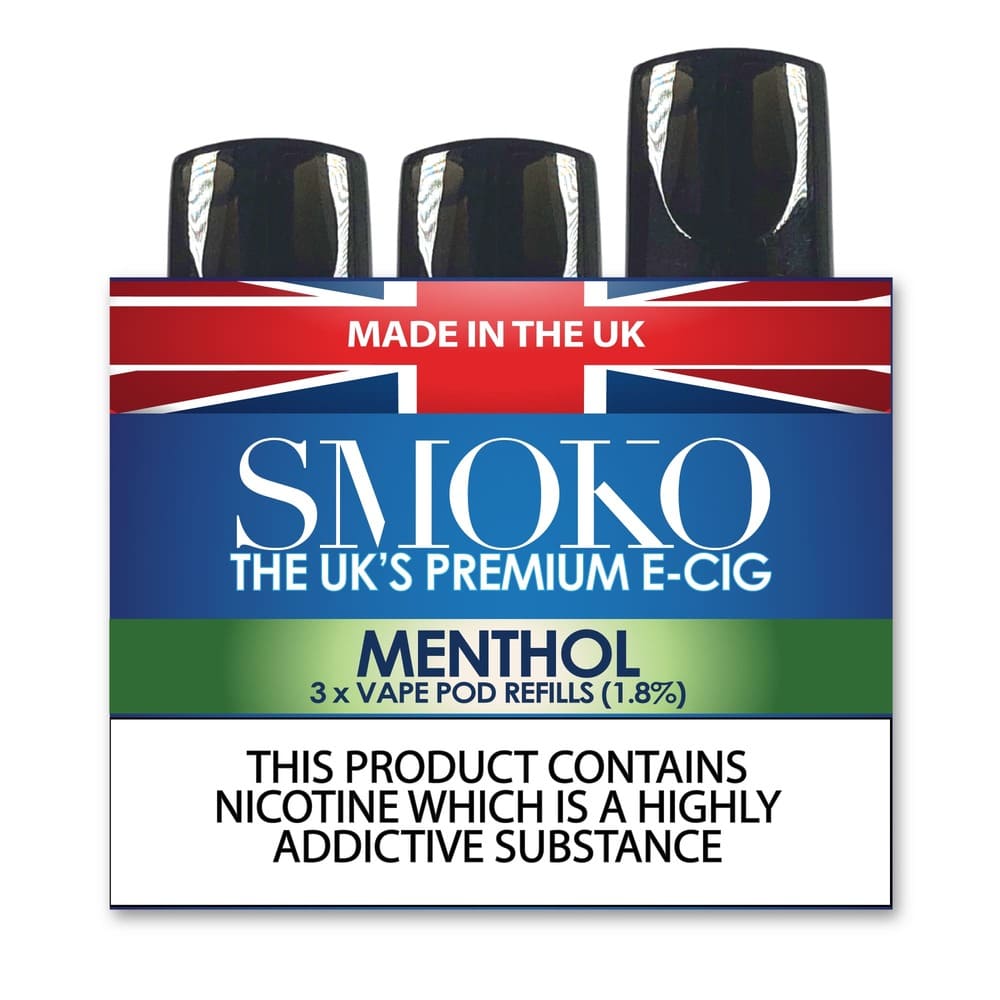 Menthol Tobacco Flavour Vape POD Refills Made in the UK