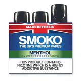 MENTHOL - VAPE POD REFILLS - SMOKO E Cigarettes