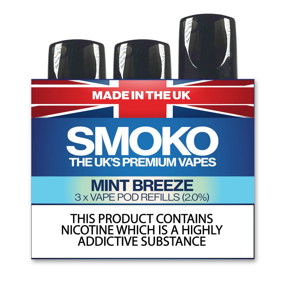 MINT BREEZE - VAPE POD REFILLS - SMOKO E Cigarettes