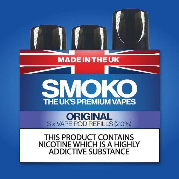ORIGINAL TOBACCO - VAPE POD REFILLS - SMOKO E Cigarettes