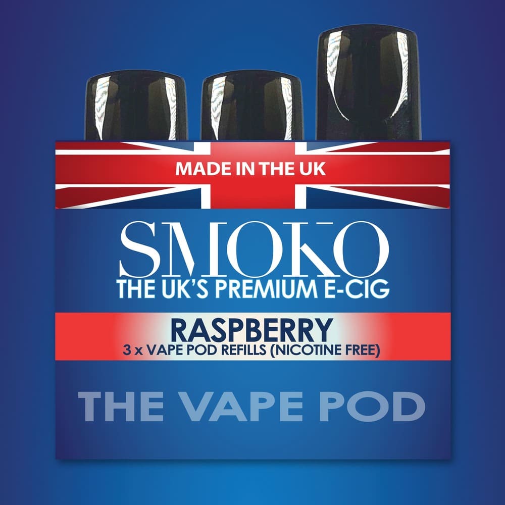 RASPBERRY - VAPE POD REFILLS - SMOKO E Cigarettes